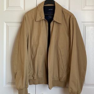 Mens Nautica Vintage Tan Bomber Jacket - Size Large